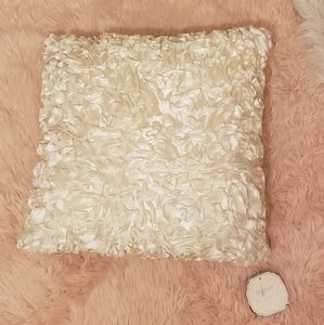 Cream Ribbon Textured Pillow